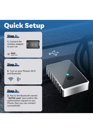 Monyee Kablosuz Carplay Ve Android Çevirici Kutusu - İki Cihazlı Tek Tıkla Geçiş, Akıllı Araç Bağlantı Modülü