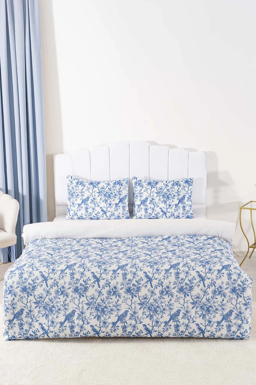 Nova Mavi Tek Kişilik Nevresim Takımı Pamuklu Çok Renkli