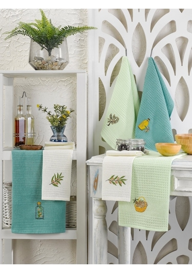 Casnack 6'lı Mutfak Havlusu Seti 40x60 - Yeşil
