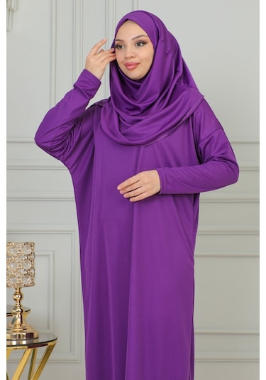 Tek Parça Namaz Elbisesi 796 - Mor