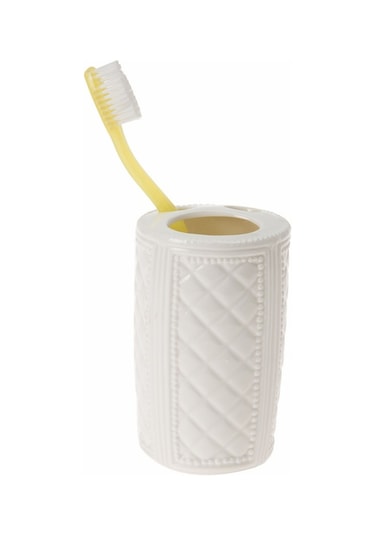 SERAMİK DİŞ FIRÇALIK BAKLAVA DESENLİ 6X6X11CM Diğer