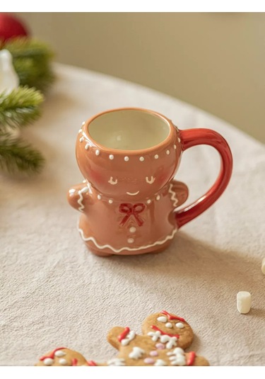 Roomi 330 Ml Seramik Yeni Yıl Kupa Zencefilli İnsan 194588342 Kırmızı