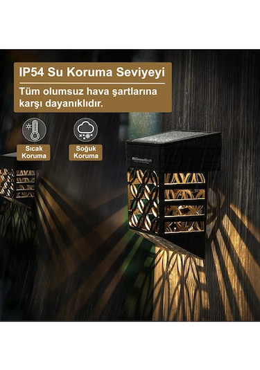 Greentech Güneş Enerjili Duvar ve Çit LED Aydınlatma 4 Adet / GT-SL22