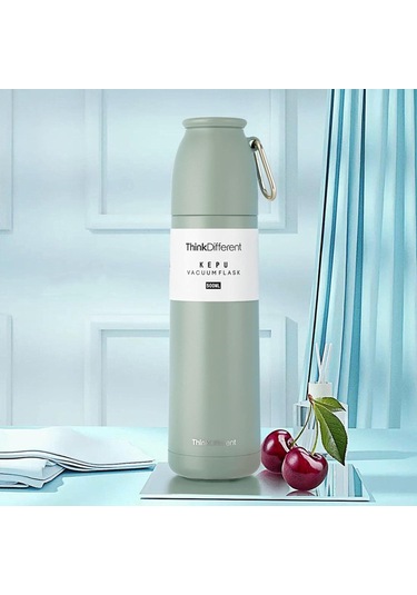 Büyük Termos Şişe Spor Vakumlu Matara 304 Paslanmaz Çelik Bardak 500ml Yalıtımlı Bardak Seyahat Termos Kahve Matarası Su Şişeleri Yeşil 401