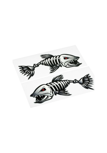 Geeroyoo Kolay Uygulama İçin Transfer Bantlı Vinil Balık Kılçığı Sticker Çifti, 20x9cm, Renk Seçenekli