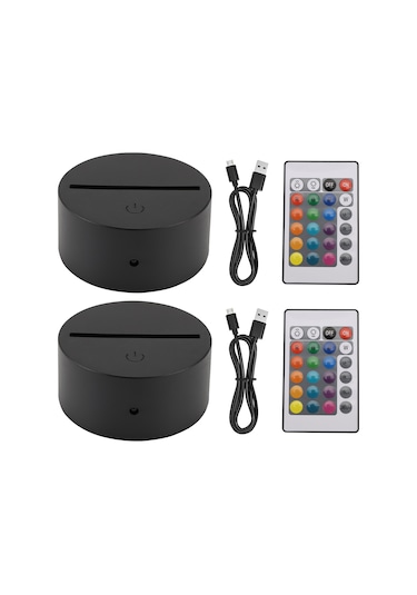 Xurunkeji 2'li Paket 3d Gece Led Işık Lambası Tabanı + Uzaktan Kumanda + Usb Kablosu, Akrilik Siyah İçin 16 Renk Işık Gösterisi Ekran Standı Siyah Xurunkeji 2'li Paket 3d Gece Led Işık Lambası Tabanı + Uzaktan Kumanda + Usb Kablosu, Akrilik Siyah İçin 16 Renk Işık Gösterisi Ekran Standı Siyah