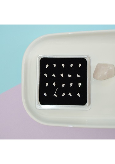 Damla Tektaşlı Hızma Gümüş Damla Model Burun Hızma Sarı