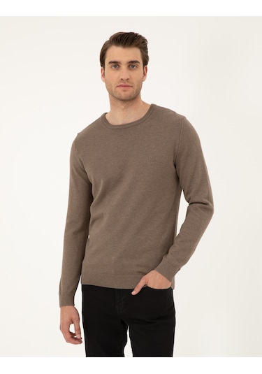 Pierre Cardin Erkek Vizon Melanj Kazak /triko 50296575-vr174 Vizon Melanj