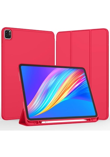Apple Uyumlu iPad, Pro 12.9 3. Nesil Kılıf Kalem Bölmeli Smart Case A1876