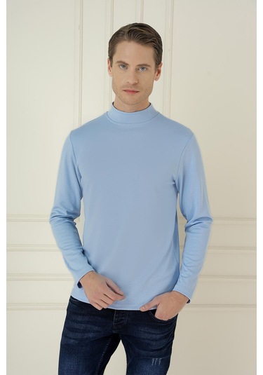 Ts 894 Slim Fit Açık Mavi Spor T-shirt Mavi