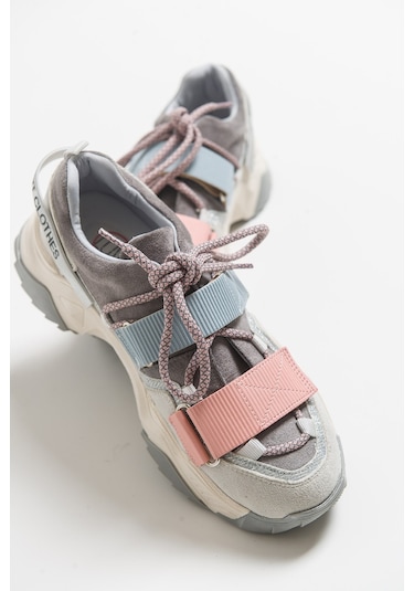 Lulen Buz Multi Sim Yazılı Cırtlı Kadın Spor Sneakers Buz - Pembe - Mavi Çok Renkli Lulen Buz Multi Sim Yazılı Cırtlı Kadın Spor Sneakers Buz - Pembe - Mavi Çok Renkli