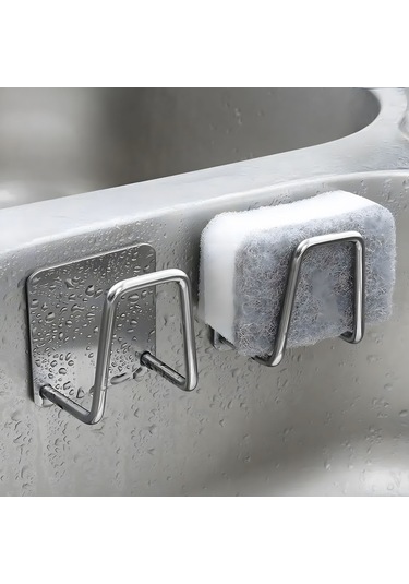 Honmex 4 Adet Duvar Tipi 304 Paslanmaz Çelik Sponge Süzgeci - Kolay Kurulum, 8lbs Yük Kapasitesi Gümüş