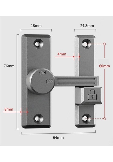 Besthome1 İyi Parti Suntek Kapı Mandalı Koruması Ev Ofis Ahır Sürgülü Gri