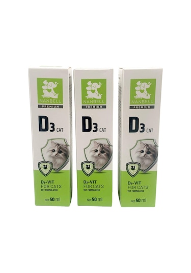 Nanbell Kediler İçin D Vitamini Takviyesi 3 x 50 ML