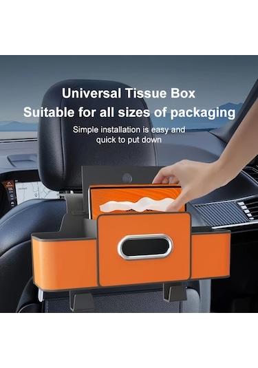 Chuangyinshop Black Araba Koltuğu Arkası Organizer Peçetelik Ve Ayarlanabilir Kancalar Çift Katlı Tasarım Uzun Yolculuklar İçin