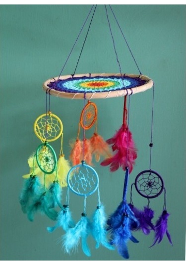 Rüya Kapanı Dream Catcher Model 6 Çok Renkli