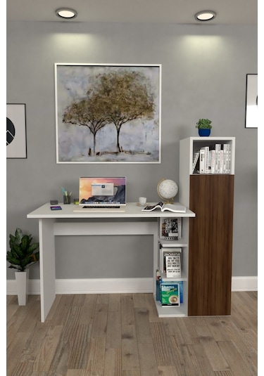 Moonlife Diamond Dolaplı Çalışma Masası Ceviz