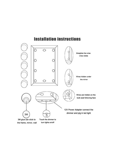 Cbtx 10W Çok Seviyeli Ayarlama Parlaklık Beyaz Işıklı Makyaj Aynası 10'lu
