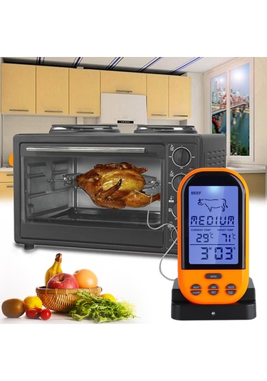Konesam Kablosuz Mutfak Ve Barbekü Sıcaklık Ölçerü - 0-250 C Aralığı, 20-30m Alım Mesafesi Çok Renkli