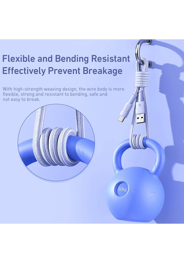 Toocki 3a Usb Tip C Kablo Hızlı Şarj Kablosu Usb-c Şarj Veri Kablosu Xiaomi Blue 1m 1m