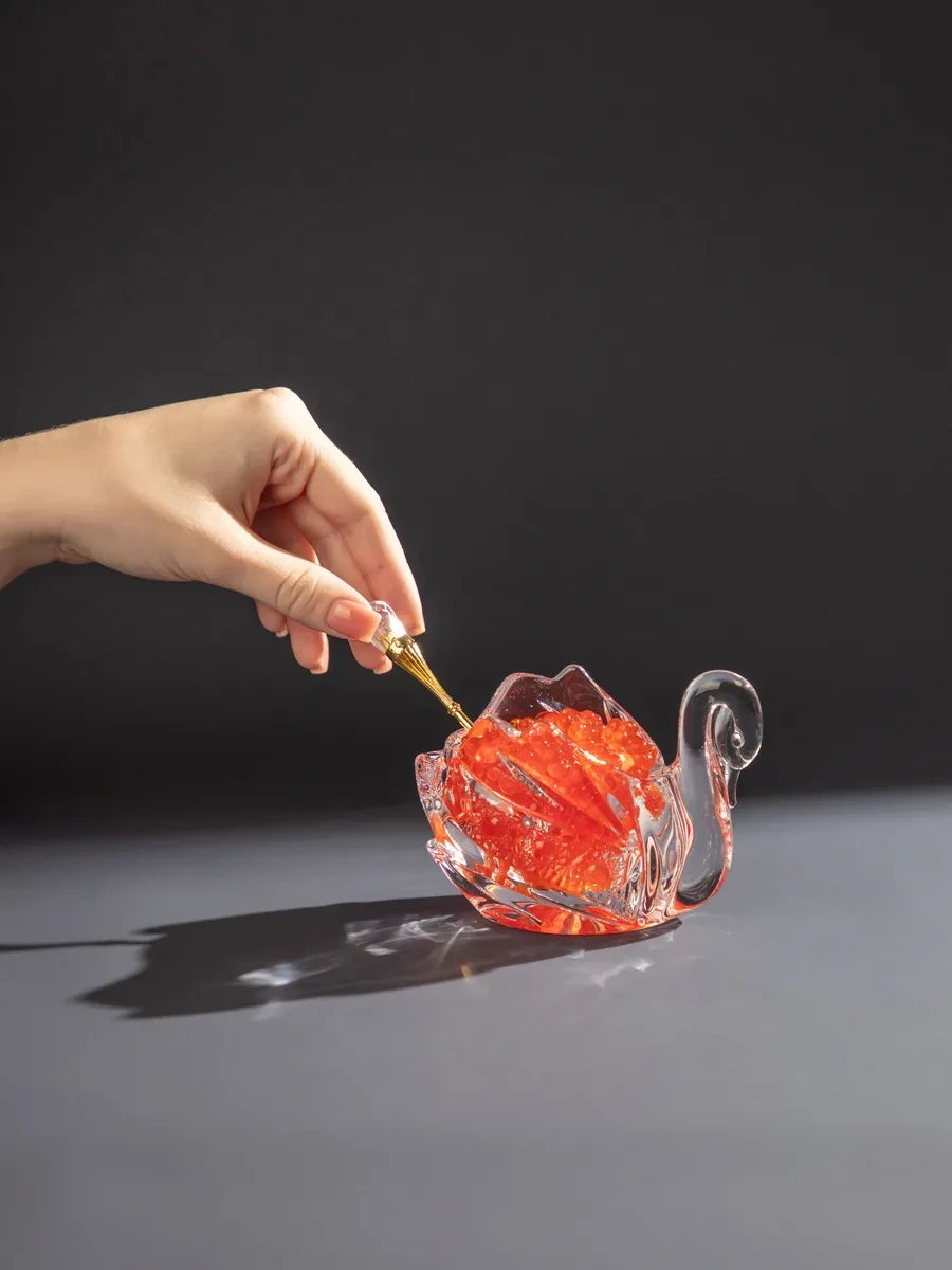 Lefard Cam Havyarlık "kuğu" 85 Ml Kaşık Yerinde 149198751 Beyaz