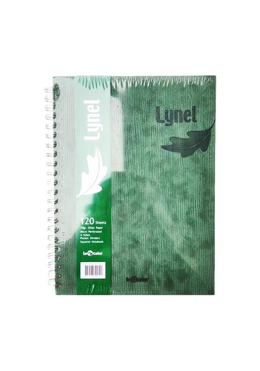 Le Color Lynel Yeşil 3 Bölümlü Sert Kapak Spiral Kareli Defter