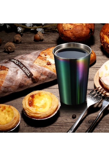 Hallow 5 Adet Paslanmaz Çelik Bardak 500ml Kapasiteli Çocuklar Gökkuşağı