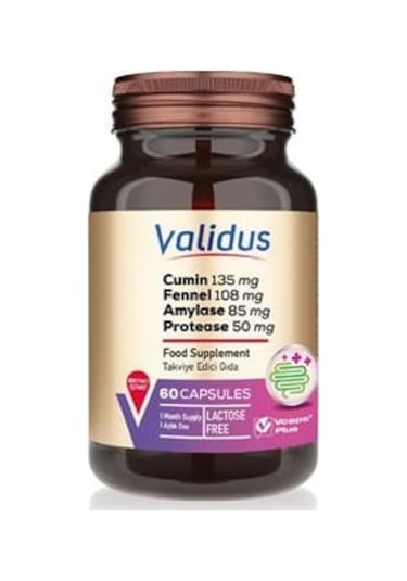 Validus Digestive Comfort Cumin + Fennel + Amylase 60 Kapsül