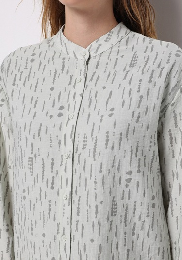 Colins Regular Fit Hakim Yaka Baskılı Kadın Yeşil Uzun Kol Gömlek Cl1077304 Q1.v1 Sag Sage