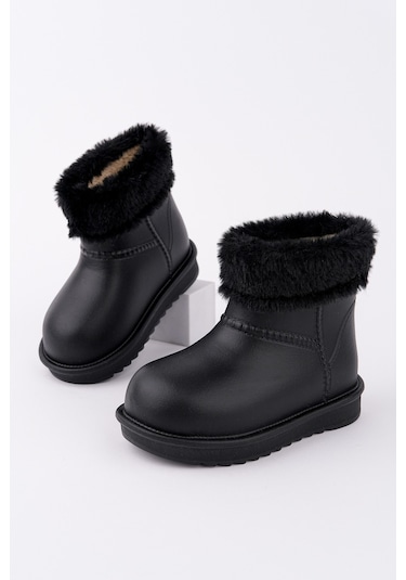 Muggo Frigus Çocuk Kürklü Yağmur Ve Kar Botu Siyah