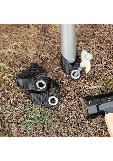 Lemestar Kamp Tenteği Sabitleyici Kancaları - 8 Adet Nilon Dış Mekan Çadır Gölge Tenteği Tutucu Aksesuarı Siyah