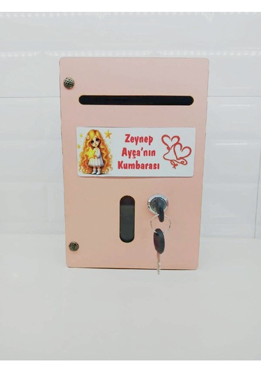 Ahşap İsme Özel Renkli Çocuk Kumbarası