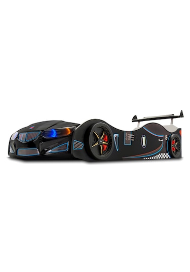 Gt2 - Arabalı Yatak - Araba Yatak, Işıklı, Siyah Tek Kişilik