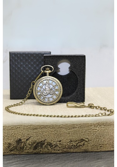 Büro Ev Ofis Hediyesi İçin Kutulu Antik Mekanik Figür Köstekli Saat