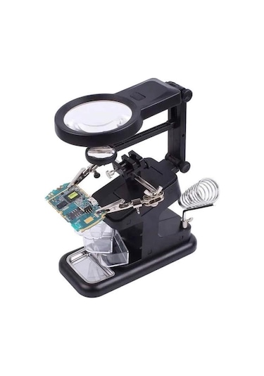 Wellhise Te-803 Masa Üstü Ledli Büyüteç Çok Amaçlı Tutacak