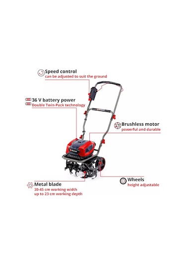 Einhell GP-CR 36/45 Li E BL- Solo Akülü Çapa Makinası