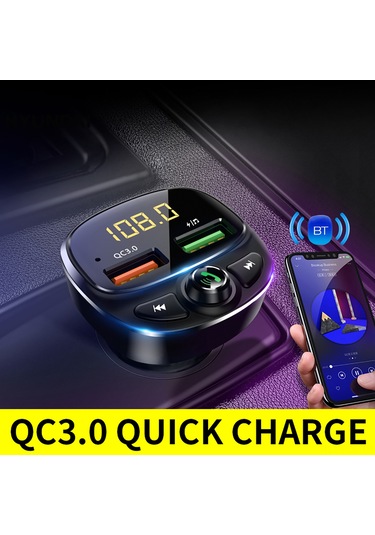 Padalink 3.4a Çift Usb Hızlı Şarjlı Bluetooth 5.0 Fm Vericili Araç Müzik Çalar Mp3/wma/flac Ve Hands-free Cihazı
