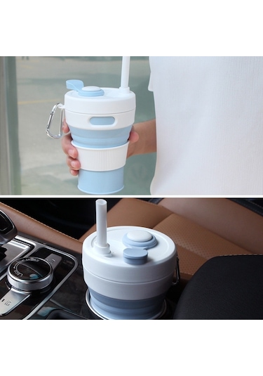 Katlanır Silikon Teleskopik Su Içme Kupası 001 350 Ml