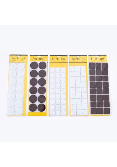 Mobilya Masa Sandalye İçin 1 Paket Daire / Kare Yapışkanlı Keçe Kahve-Beyaz