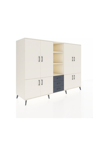 Kronos Dolap 11 Raflı 3 Çekmeceli 8 Kapaklı 220x59x163 Aytaşı-ayt Aytaşı-aytaşı/antrasit