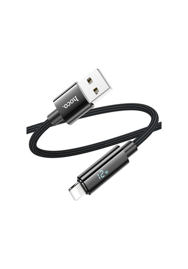 Hoco U125 Benefit USB to Lightning Şarj Data Kablosu Siyah 1.2 M