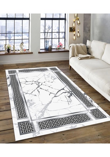 Dijidekor Işıltı Koleksiyonu Model130 Süngerli Dijital Baskılı Saçaksız Mutfak Halısı Yolluk