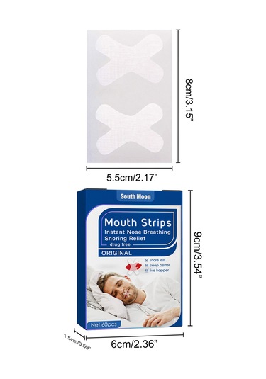Hangfox South Moon Uyku Ruhu Sağlamak İçin Burun Açıcı Horlama Durdurucu Bandı 60 Adet