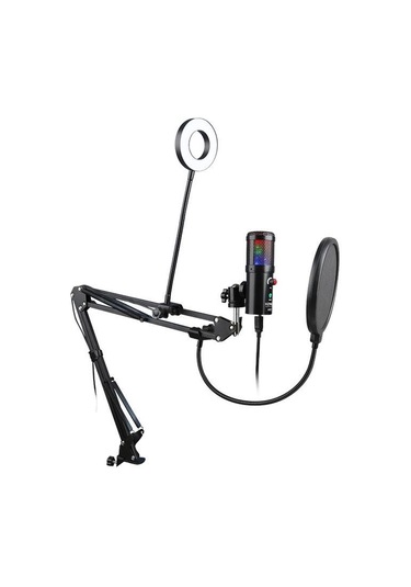 WellSound A6S-B Profesyonel Işıklı Mikrofon Seti