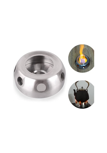 Youtek 410 Paslanmaz Çelik Taşaklı Alkol Ocağı - 4kg Yük Taşıma, Hafif 120g , Çıkışlı Tasarım, Kamp Ve Piknik İçin Sıcak Kaynağı Gümüş