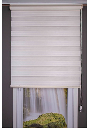 Oba Perde Keten Zebra Perde Beyaz 100 x 190