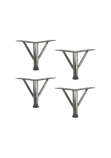 4 Adet Firkete Ayak Metal 15 Cm Krom Mobilya Koltuk Ayağı