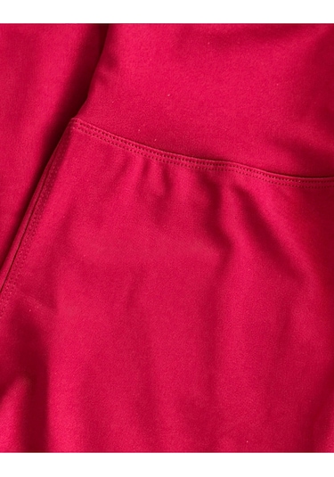 Alya Underwear Büyük Beden Tayt Dalgıç Kumaş Yüksek Bel Bordo