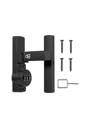 Pazly Anahtarsız Çinko Alaşım Dolabı Kilidi - Güvenli Depolama Kapıları İçin Kolay Kurulum Kilitli Kapı Kilidi Black, Flat