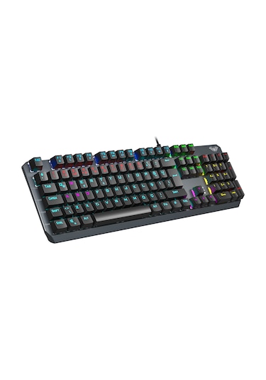 Aula F2066 Blue Switch Rgb Makrolu Kablolu Gaming Türkçe Mekanik Oyuncu Klavyesi